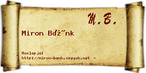 Miron Bánk névjegykártya